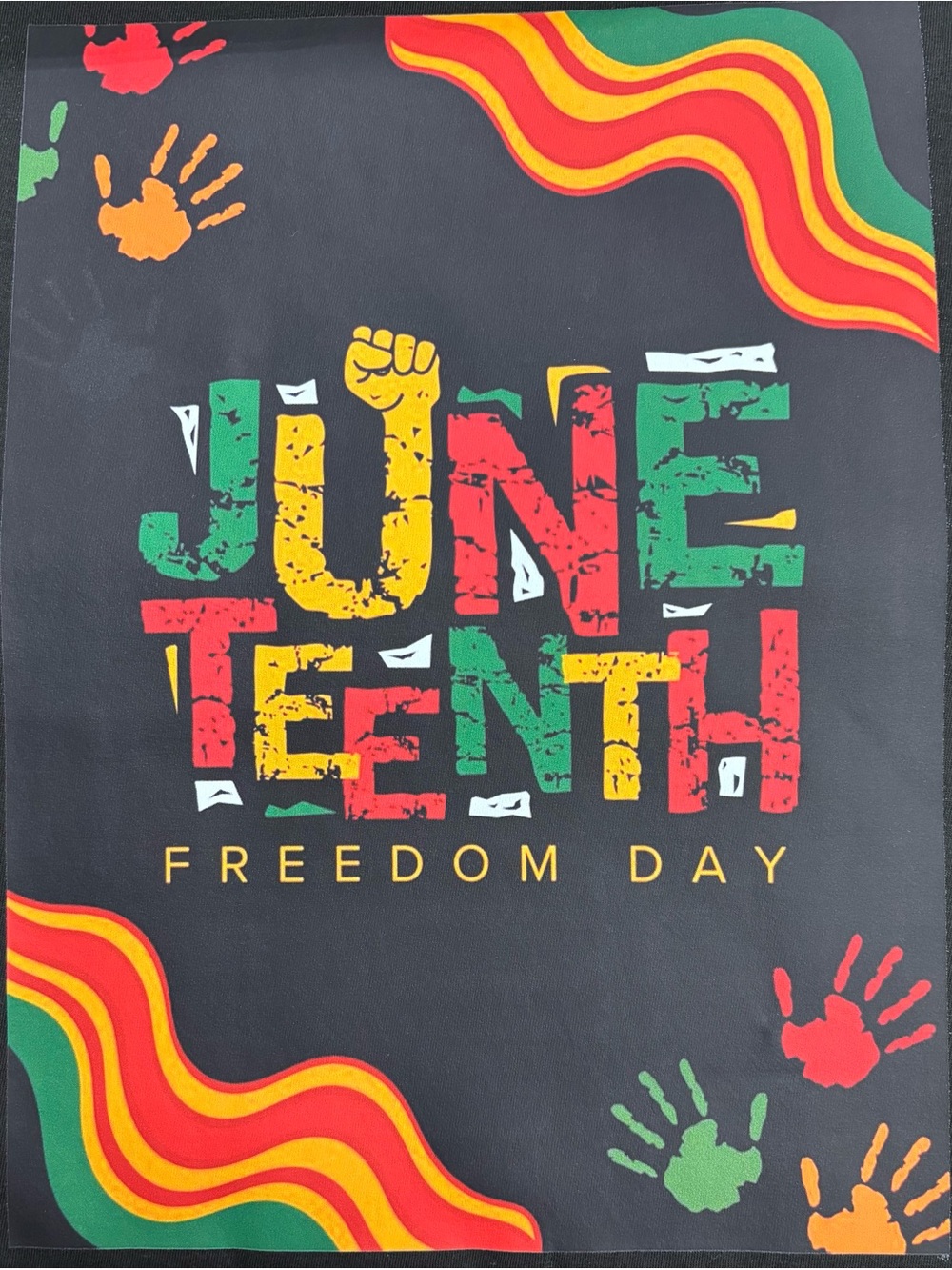 Juneteenth Freedom Day Poster - Red, Yellow, Green